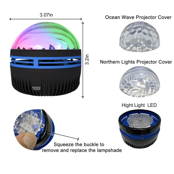 2 in 1 Northern Lights and Ocean Wave Projector 🧿