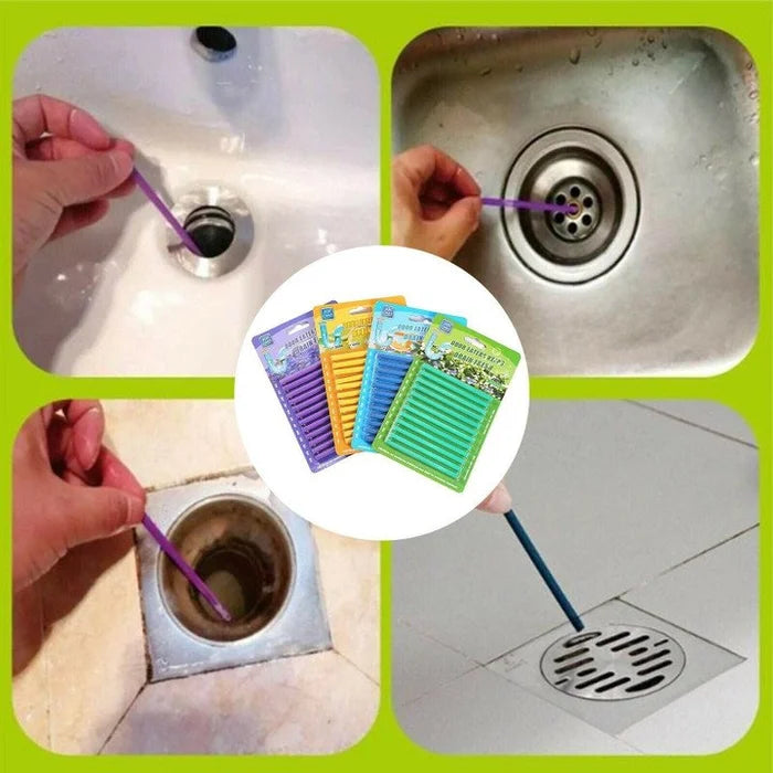 (✨Hot Sale Now)12/set Pipe Cleaning Sticks Oil Decontamination Kitchen Toilet Bathtub Drain Cleaneer.
